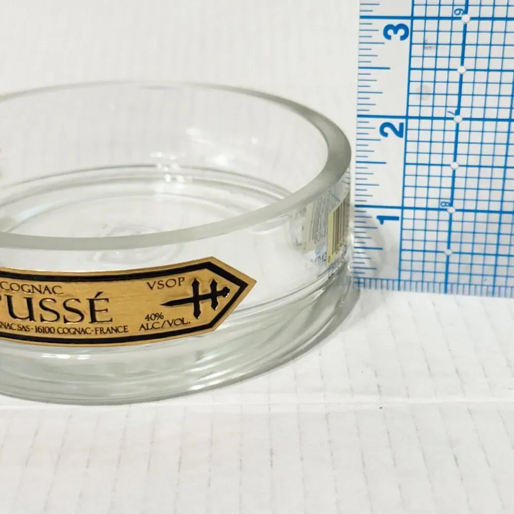 D'USSE Cognac V.S.O.P. Coaster Ashtray Catch All Dish Repurposed Vintage Glass